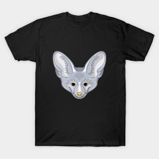 cute silver bat eared fox face T-Shirt